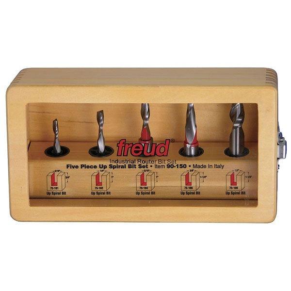 90-150 Five Piece Up Spiral Router Bit Set